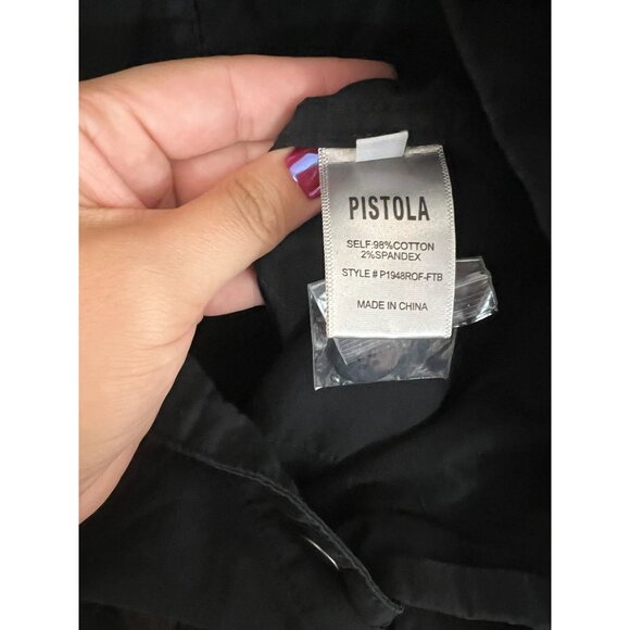 Revolve Pistola Women's Black Parker Romper Short-Sleeve Button-Up Size S - Picture 4 of 4